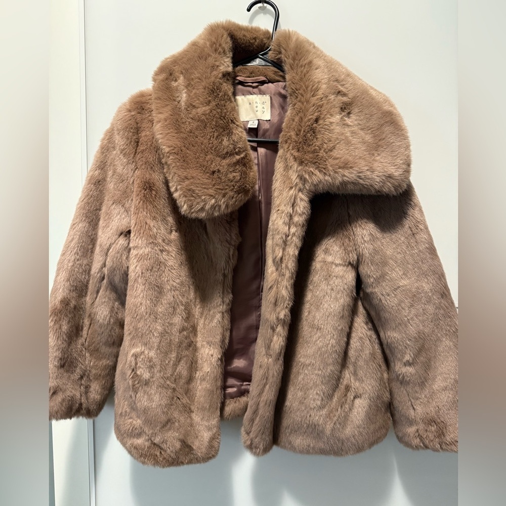 Pinkish Faux Fur Coat by A New Day